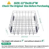 W10728159 Dishwasher Lower Rack with Wheels, Fit for Kitchenaid Dishwasher Rack, W10525646 W10780925 Dishwasher Rack Lower Intended for Maytag Dishwasher Parts Deep 22in Wide 20.8in