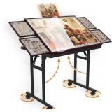 $140 Doerpuz Puzzle Table with Folding Legs, 1500 Pieces Puzzle Table for Adults with Drawers, Cover, Wheels, 5 Adjustable Up Angles Wooden Jigsaw Puzzle Board for All Ages