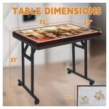 $140 Doerpuz Puzzle Table with Folding Legs, 1500 Pieces Puzzle Table for Adults with Drawers, Cover, Wheels, 5 Adjustable Up Angles Wooden Jigsaw Puzzle Board for All Ages