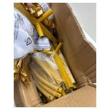 Metal Arch Backdrop Stand and Cover Set   3 Gold Frames (7.2ft, 6ft x2) with White Wrinkle-Free Spandex Covers, Water Weights, Bags & Case   Wedding, Birthday, Baby Shower, Party Decor