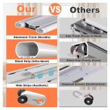 Double Curtain Track Ceiling Mount, 9.2ft (2.8m) Heavy Duty White Aluminum Alloy Curtain Rail with Nano Rollers, Blackout Drop Ceiling Track for Bedroom Window Hotel (White)