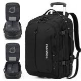 $133 Fanwoli Rolling Vacuum Backpack Travel with One-Button Compression, 55L Expandable, Water Resistant Carry-On Suitcase Luggage, Ideal for Outdoor/Family/Trips