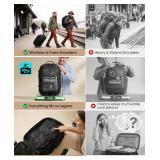 $133 Fanwoli Rolling Vacuum Backpack Travel with One-Button Compression, 55L Expandable, Water Resistant Carry-On Suitcase Luggage, Ideal for Outdoor/Family/Trips