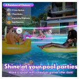 $150 OHYEMO LED Pool Volleyball Net Set, Light Up Pool Volleyball Game Set with 2 LED Water Balls, Adjustable Net and Pump, Swimming Pool Sports Game Set for Adults Teens, Inground Pool Toy Party Fun