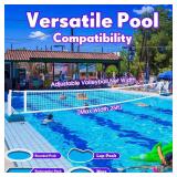 $150 OHYEMO LED Pool Volleyball Net Set, Light Up Pool Volleyball Game Set with 2 LED Water Balls, Adjustable Net and Pump, Swimming Pool Sports Game Set for Adults Teens, Inground Pool Toy Party Fun