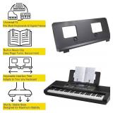 Adjustable Pin Music Stand, Fits Multiple Electronic Pianos&Keyboards, Built-in Stowable Sheet Music Clip
