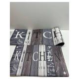 PVC Farmhouse Kitchen Mats for Floor Set of 3, Wooden Board Theme Kitchen Rugs, Kitchen Rugs Non-Slip Washable, Anti Fatigue Kitchen Mat for Sink Office Laundry,18"x30"+18"x48"+18"x60" Inches