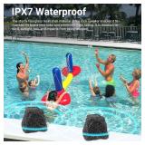 $191 Herdio 8" Rock Bluetooth Speakers Outdoor Waterproof IPX7 Wireless Solar Max 240 Watt, TWS Connection Powered with Rechargeable Battery for Garden Patio Deck Pool Backyard Black 1Pair