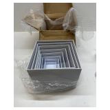 8 Pcs White Buffet Risers with Mini Table Sign, Serving Tongs, Acrylic Food Risers for Buffet Table Display Stand Shelf for Party Catering Dessert Jewelry Collectibles (Size 9" 8" 7" 6" 5" 5" 4" 4")