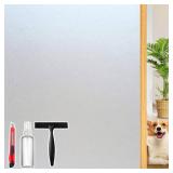 Frosted Glass Window Privacy Film Decorative with Tools, 2 Way Frosting Privacy Film for Glass Door, Static Cling Tint for Home Anti-UV, Covering Clings 23.6" by 77"
