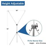 QKA Reinforced X Banner Stand with Portable Bag, Adjustable banner sizes from 23x63 to 32x78 inches,Ideal for exhibitions, restaurants, theaters.1 Pack