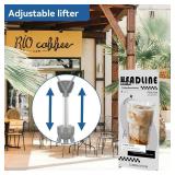 QKA Reinforced X Banner Stand with Portable Bag, Adjustable banner sizes from 23x63 to 32x78 inches,Ideal for exhibitions, restaurants, theaters.1 Pack