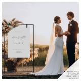 Elegant Wedding Welcome Sign Stand   Sturdy Welcome to Our Wedding Sign Holder for Seating Charts & Event Decor - A Beautiful Black Metal Easel to Welcome Guests & Celebrate Your Love