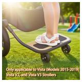 Piggyback Ride-Along Board for Vista (Models 2015-2019),Vista V2,and Vista V3 Strollers,Stroller Standing Board with 360   Universal Wheel,Use EVA Foam Wheels Smoothly Nnavigate Through Rugged Roads