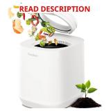 $218 4L Electric Composter for Kitchen, Smart Countertop Compost Bin, Odorless | Low Noise | Auto-Cleaning | Turn Food Waste into Fertilizer, Indoor Food Waste Compost Machine, White
