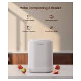 $218 4L Electric Composter for Kitchen, Smart Countertop Compost Bin, Odorless | Low Noise | Auto-Cleaning | Turn Food Waste into Fertilizer, Indoor Food Waste Compost Machine, White