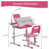 SMAGREHO Kids Desk and Chair Set, Height Adjustable Child