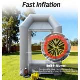 $359 Inflatable Cash Cube Booth with 2 Blowers, Inflatable Money Grab Machine for Commercial Advertising & Event Promotion, Fast Inflation (Silver, 5.2x5.2x8.5FT)