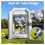 $359 Inflatable Cash Cube Booth with 2 Blowers, Inflatable Money Grab Machine for Commercial Advertising & Event Promotion, Fast Inflation (Silver, 5.2x5.2x8.5FT)