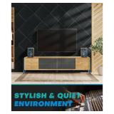 Knightsacoustic 96 Pack Foam Panels for Walls, 1x12x12 in, High Density Acoustic, Black