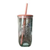 Starbucks 2024 Terracotta Brown Recycled Triangle Glass Cold Cup Limited Edition
