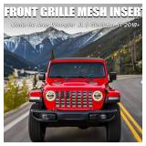 moveland Grill Insert with US Flag - Aluminum Alloy Mesh Grille Grid Insert Screen Compatible with Jeep Wrangler JL & Jeep Gladiator 2018 2019 2020 2021 2022 2023 2024