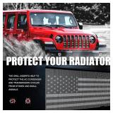 moveland Grill Insert with US Flag - Aluminum Alloy Mesh Grille Grid Insert Screen Compatible with Jeep Wrangler JL & Jeep Gladiator 2018 2019 2020 2021 2022 2023 2024