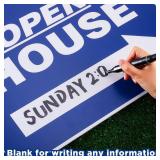 14 Pack Open House Sign for Real Estate 24 x 18 Inch Double Sided Sign Posts Plastic Heavy Duty Directional Yard Mark with Left Right Arrows 14 Pcs H Metal Stakes(Blue)