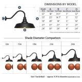 $152 15 Inch Large Outdoor Gooseneck Barn Light, *NO BULBS* Dusk to Dawn Barn Lights 2-Pack, Exterior Classic Black Barn Light for Porch, Farmhouse, Garage, Gooseneck Lighting