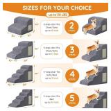 Dog Stairs for Small Dogs, 4-Step Dog Ramp for Bed 19.7" H, Dogs Steps for Bed, Couch, Pet Stairs with Non-Slip Bottom Design, Cat Scratching, High Density Foam Portable Pet Steps, Indoor, Grey