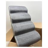 Dog Stairs for Small Dogs, 4-Step Dog Ramp for Bed 19.7" H, Dogs Steps for Bed, Couch, Pet Stairs with Non-Slip Bottom Design, Cat Scratching, High Density Foam Portable Pet Steps, Indoor, Grey