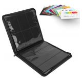 Trading Card Binder Sleeves 12 Pocket PU Card Binder PU Cover Trading Card Binder for 480 Cards with Zipper Card Binders Card Holder Folders for Cards(Black)
