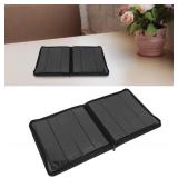 Trading Card Binder Sleeves 12 Pocket PU Card Binder PU Cover Trading Card Binder for 480 Cards with Zipper Card Binders Card Holder Folders for Cards(Black)