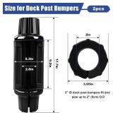 Dock Bumpers for Docking Dock Pole Bumpers,Slip-On Dock Leg Pipes and Mounting Brackets, Vertical Protection, Soft UV-Resistant Marine Grade Vinyl