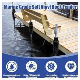Dock Bumpers for Docking Dock Pole Bumpers,Slip-On Dock Leg Pipes and Mounting Brackets, Vertical Protection, Soft UV-Resistant Marine Grade Vinyl