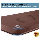 ComfiLife Anti Fatigue Floor Mat   3/4 Inch Thick Kitchen Mats for Floor, Standing Desk Mat, Kitchen Rug   Comfort at Home, Office   Durable   Stain Resistant   Non-Slip Bottom (24" x 70", Brown)