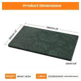 Green Marble Cutting Board, Marble Slab Pastry Board 12x20 Inch With Non-Slip Feet For Baking, Cheese, Charcuterie, Chocolate