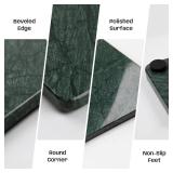 Green Marble Cutting Board, Marble Slab Pastry Board 12x20 Inch With Non-Slip Feet For Baking, Cheese, Charcuterie, Chocolate