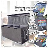 Extra Large Toy Box - Big Toy Box - Sturdy Extra Large Toy Storage Organizer with Pockets - Extra Large Toy Chest 36 x 16 x 12 in - Black