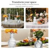 Glass Bud Vases Set of 64 - Assorted Small Mini Glass Vases for Flowers, Crystal Vintage Vase Set, Bulk Centerpieces for Table D cor, Wedding, Home and Events (Clear, 64 Pcs)