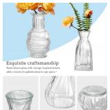 Glass Bud Vases Set of 64 - Assorted Small Mini Glass Vases for Flowers, Crystal Vintage Vase Set, Bulk Centerpieces for Table D cor, Wedding, Home and Events (Clear, 64 Pcs)