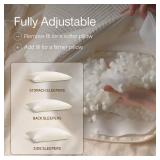 $149 Coop Home Goods Adjustable Latex Pillow Queen, Talalay Latex & Microfiber Fill, Best Pillows for Sleeping, Ergonomic, Naturally Cooling, Eco-Friendly, Medium Firm for Back, Side & Stomach Sleeper