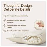 $149 Coop Home Goods Adjustable Latex Pillow Queen, Talalay Latex & Microfiber Fill, Best Pillows for Sleeping, Ergonomic, Naturally Cooling, Eco-Friendly, Medium Firm for Back, Side & Stomach Sleeper