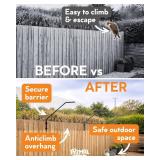 $160 Cat Fence Outdoor Barrier - Top of Fence Height Extender Solution for Pets - Wall Topper   Invisible Solution for Small Dogs - Cat proofing Fence Extension - Catio (10m / 33ft)