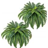 CQURE 45" Fake Ferns Artificial Plants Large,Set of 2 Artificial Boston Ferns Faux Hanging Fake Plants for Outdoors Planter Home Garden Decor,60 Branches