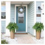 CQURE 45" Fake Ferns Artificial Plants Large,Set of 2 Artificial Boston Ferns Faux Hanging Fake Plants for Outdoors Planter Home Garden Decor,60 Branches