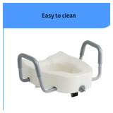 3 PACK! Medline 5" Elongated Raised Toilet Seat, With Lock and Removable Padded Arms