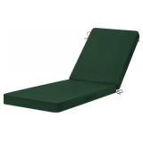 Chaise Lounge Cushions Outdoor, 72"x26"x3" Triple-Waterproof Outdoor Chair Cushion with Removable Cover Forest Green Color