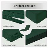 Chaise Lounge Cushions Outdoor, 72"x26"x3" Triple-Waterproof Outdoor Chair Cushion with Removable Cover Forest Green Color