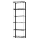 HOMEFORT 6-Shelving Unit, Adjustable Wire Shelving, Metal Wire Shelf Rack Organizer for Kitchen, Pantry, Closet, Bathroom, Laundry, Black,21" W x 11" D x 69" H